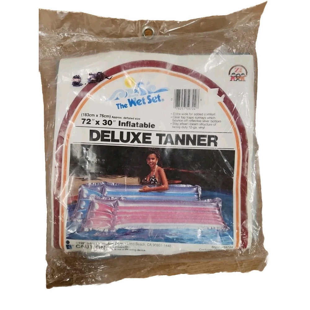 Vintage Intex The Wet Set Sun-Tanner Inflatable Pool Float 1988  72"‎ x 30"  NEW